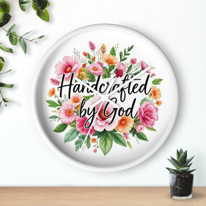 “Handcrafted by God” Wall Clock – Inspirational Christian Home Decor
