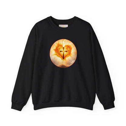Women’s Sacred Heart Christian Sweatshirt – Symbol of Divine Love Pullover