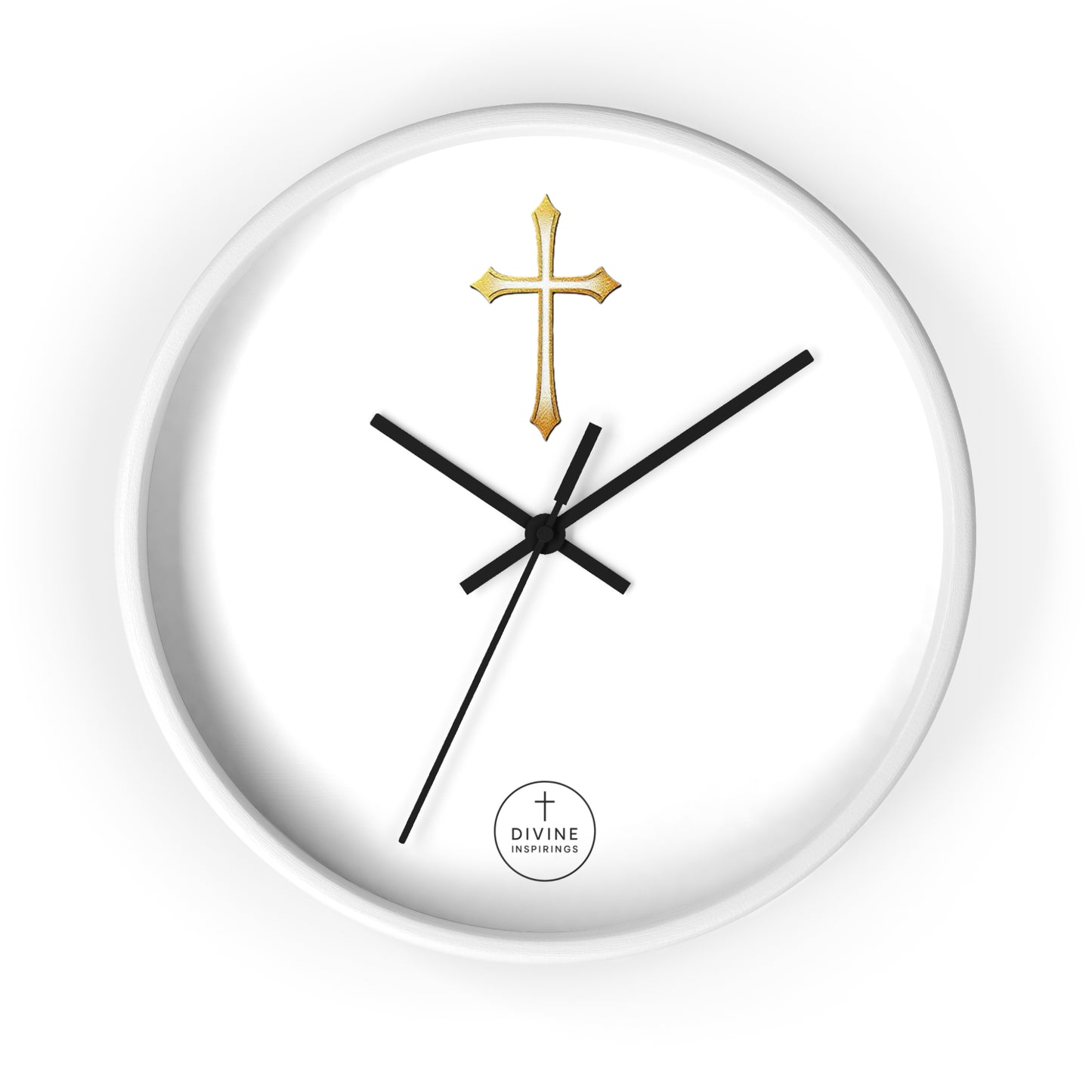 Stunning Gold Cross Wall Clock – Elegant Christian Home Decor