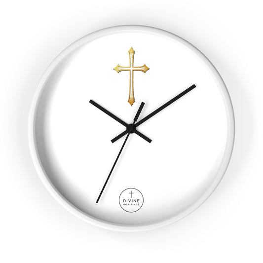Stunning Gold Cross Wall Clock – Elegant Christian Home Decor