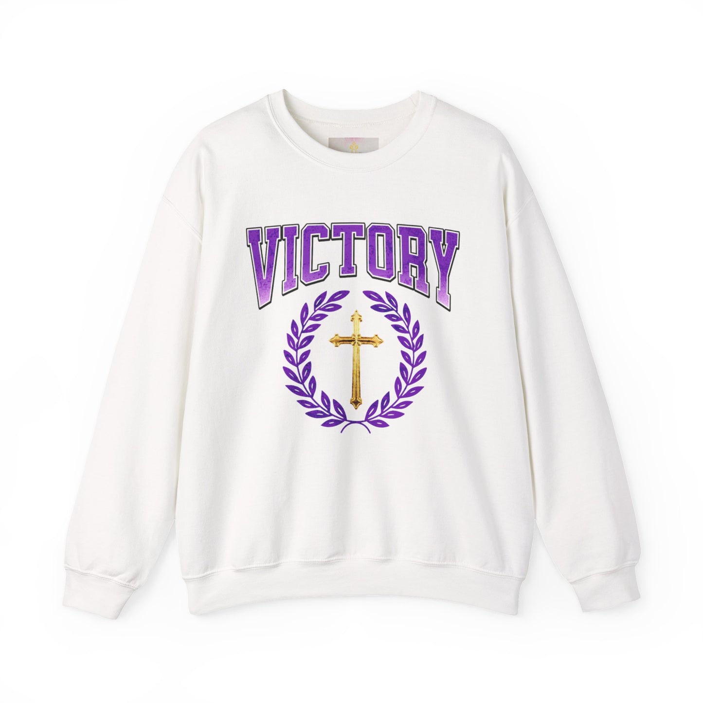 Victory in Christ Men’s Sweater – Crowned in Faith