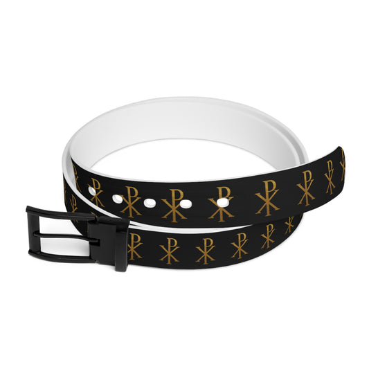 Symbol of Victory Belt – Gold Chi Rho Pattern
