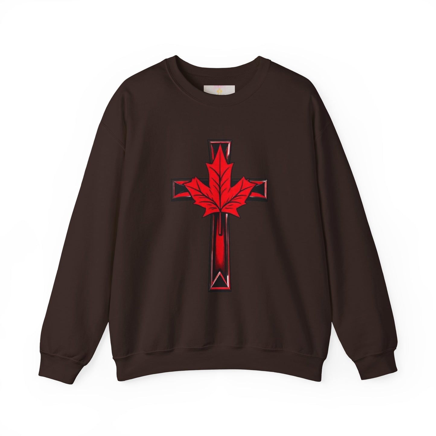 Faith & Flag – Women’s Patriotic Sweatshirt with Cross and Maple Leaf