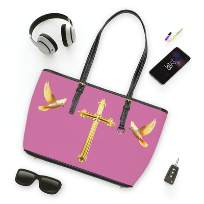 Faith, Peace, and Renewal Shoulder Bag in Pink