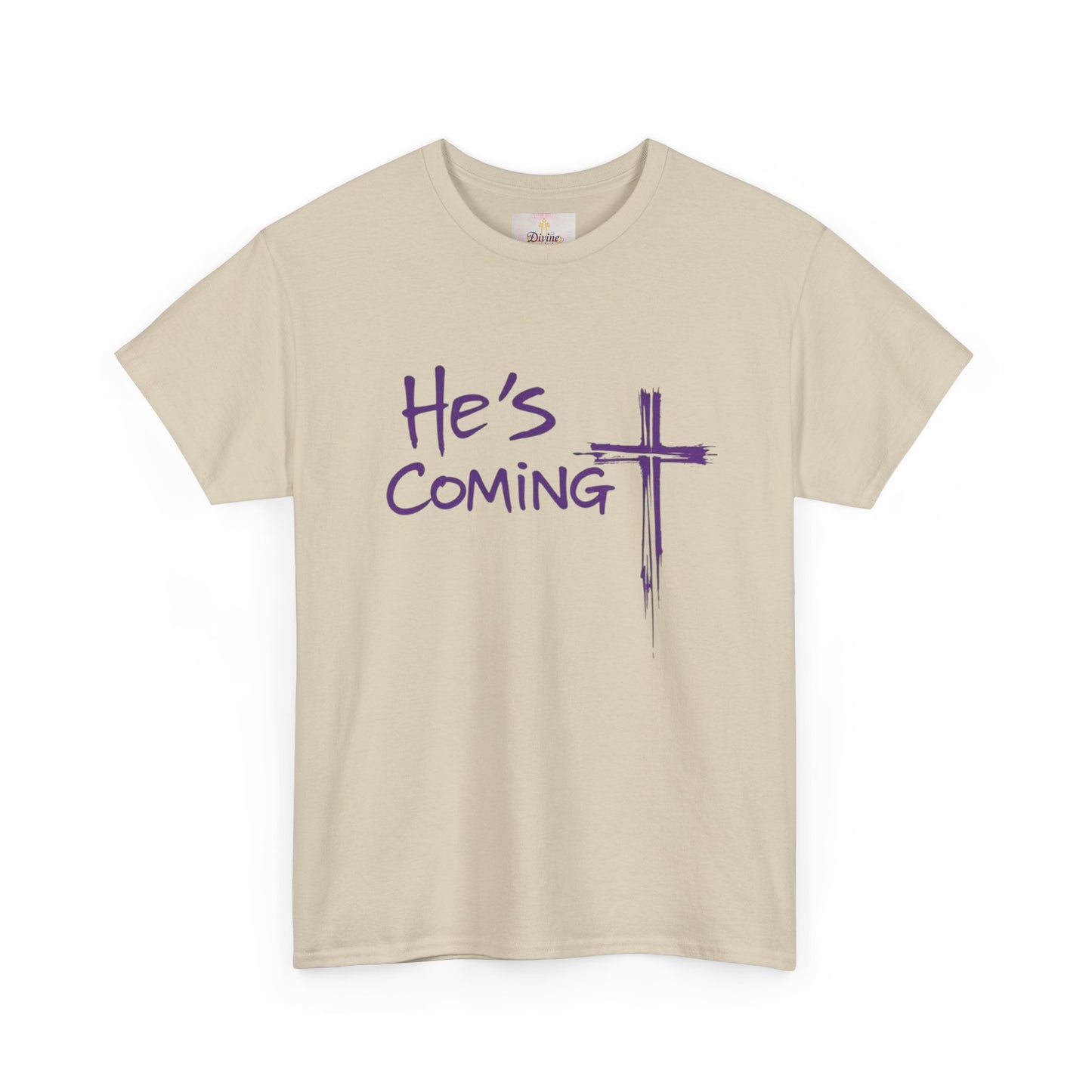 The King Is Coming – Men’s Christian T-Shirt with Cross Emblem