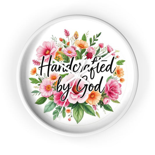 “Handcrafted by God” Wall Clock – Inspirational Christian Home Decor
