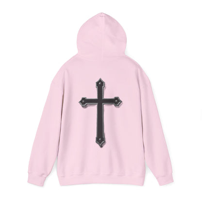 Warrior’s Black Cross Women’s Hoodie – Front & Back Christian Apparel | Ephesians 6:11