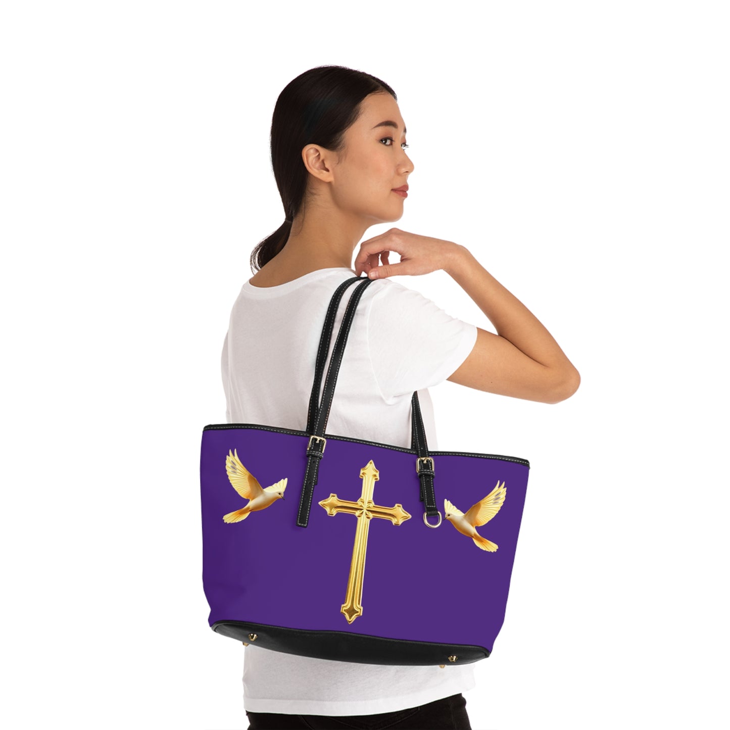 Faith, Peace, and Renewal Shoulder Bag in Purple