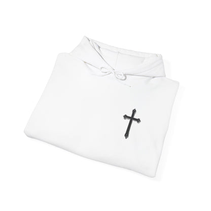 Warrior’s Black Cross Men’s Hoodie – Front & Back Christian Apparel | Ephesians 6:11