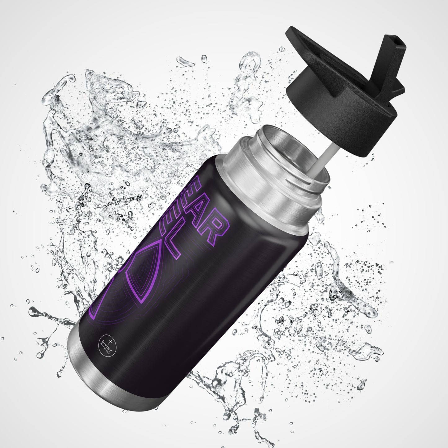 Faith Fueled – Nuclear Energy Stainless Steel Bottle (Purple)