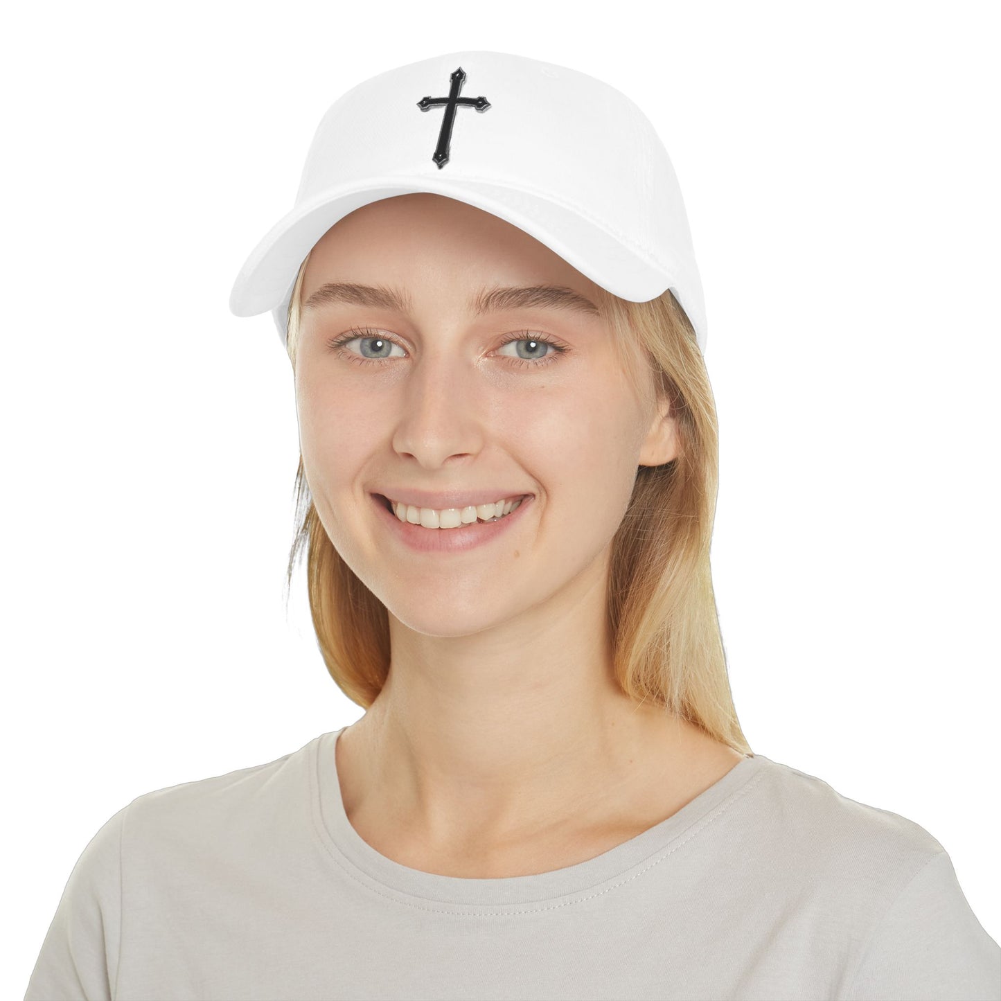 Warrior’s Black Cross - Women's Low Profile Christian Hat