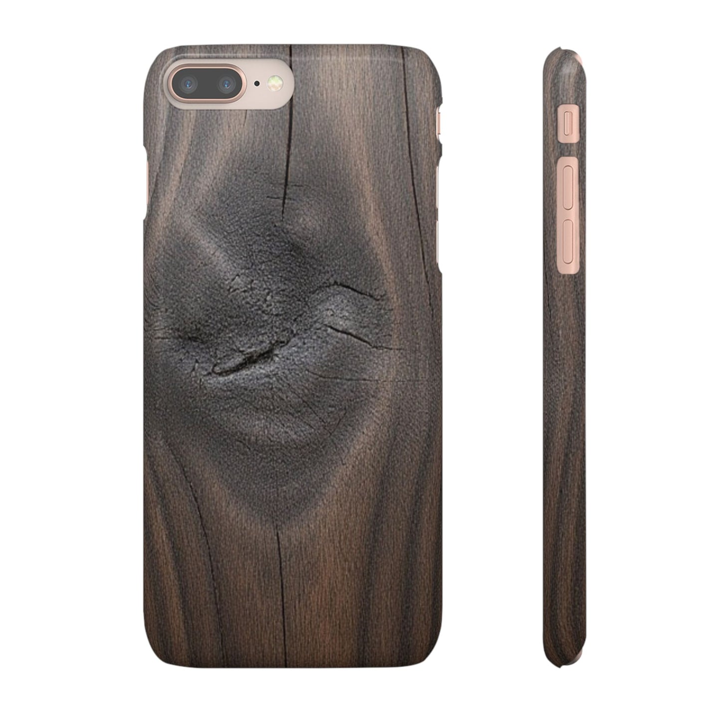 iPhone Snap Case – Dark Wood Grain Design