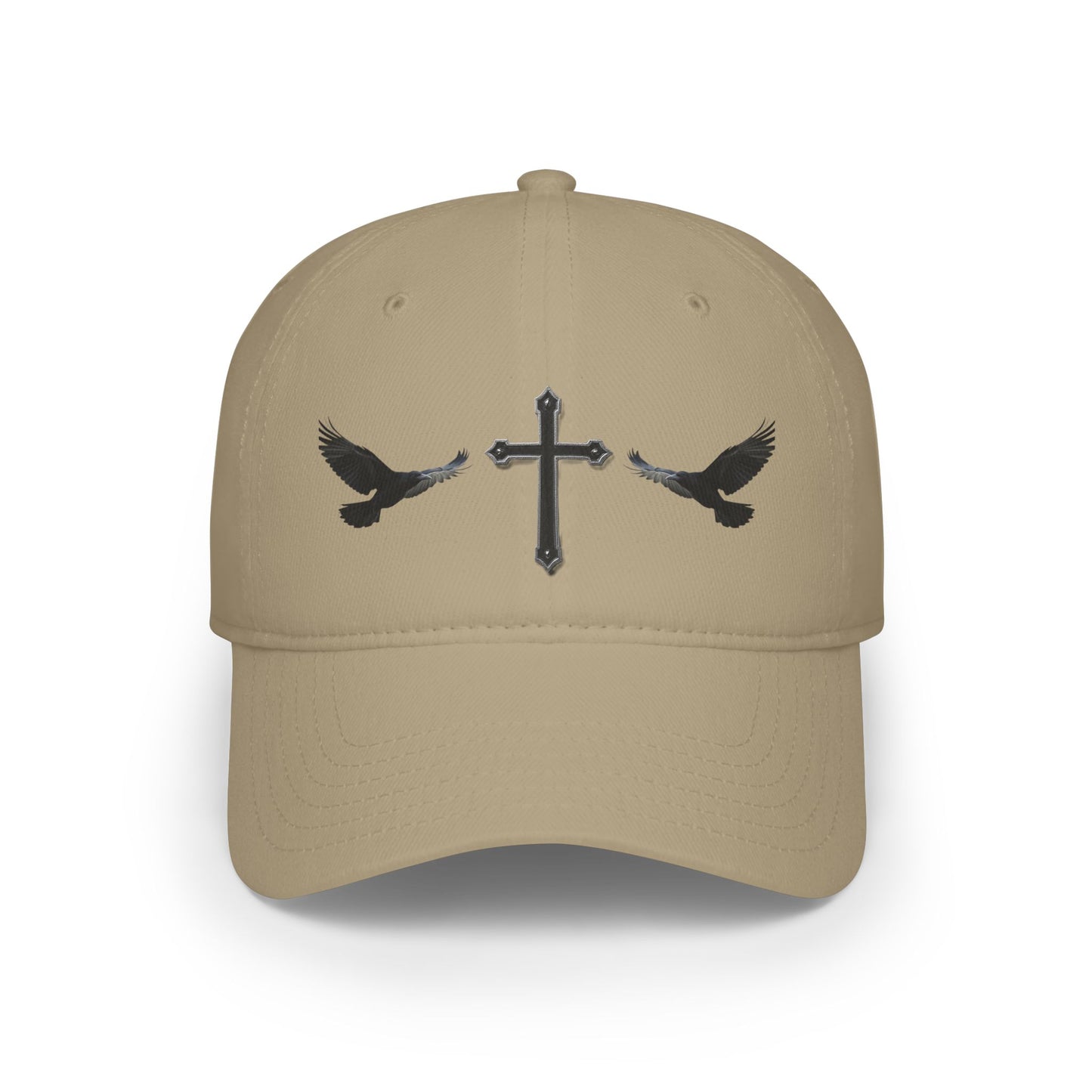 Wings of Providence” – Black Cross & Crow Embroidered Cap