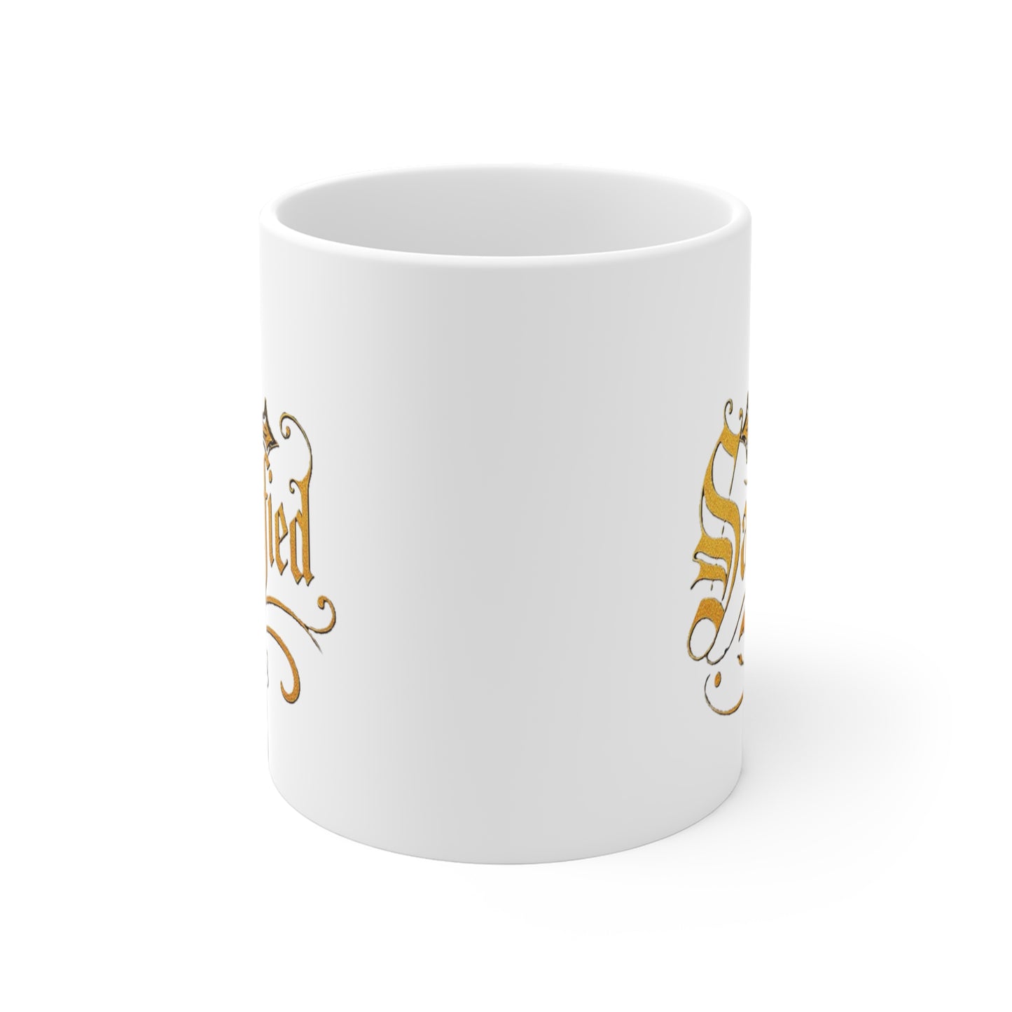 “Sanctified” Ceramic Mug – Cross Design