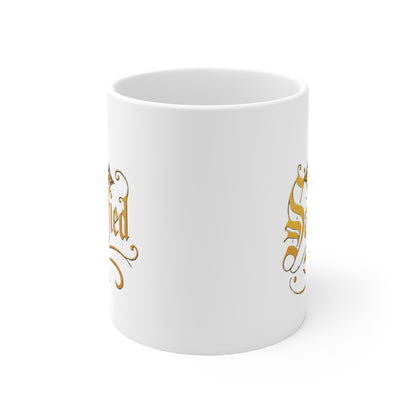 “Sanctified” Ceramic Mug – Cross Design