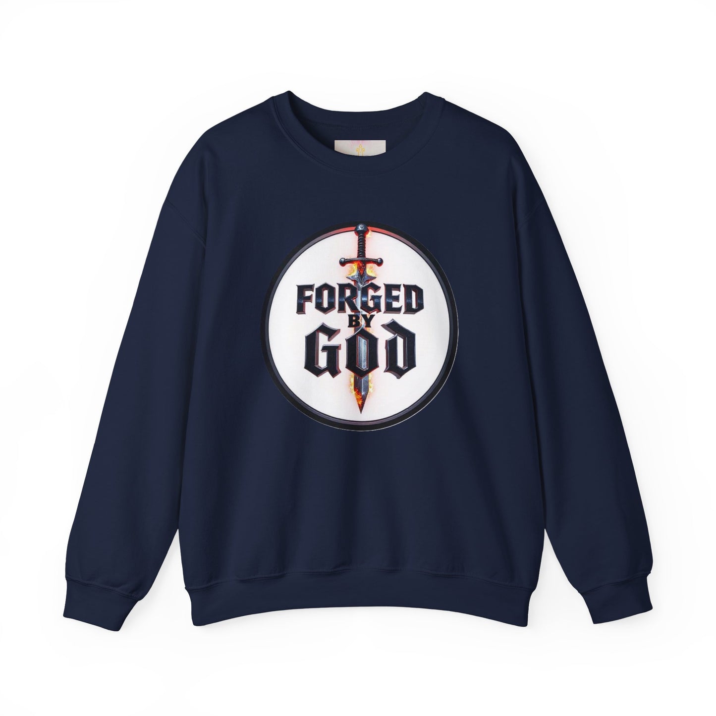 Forged by God Men’s Christian Sweatshirt – Bold Faith Apparel