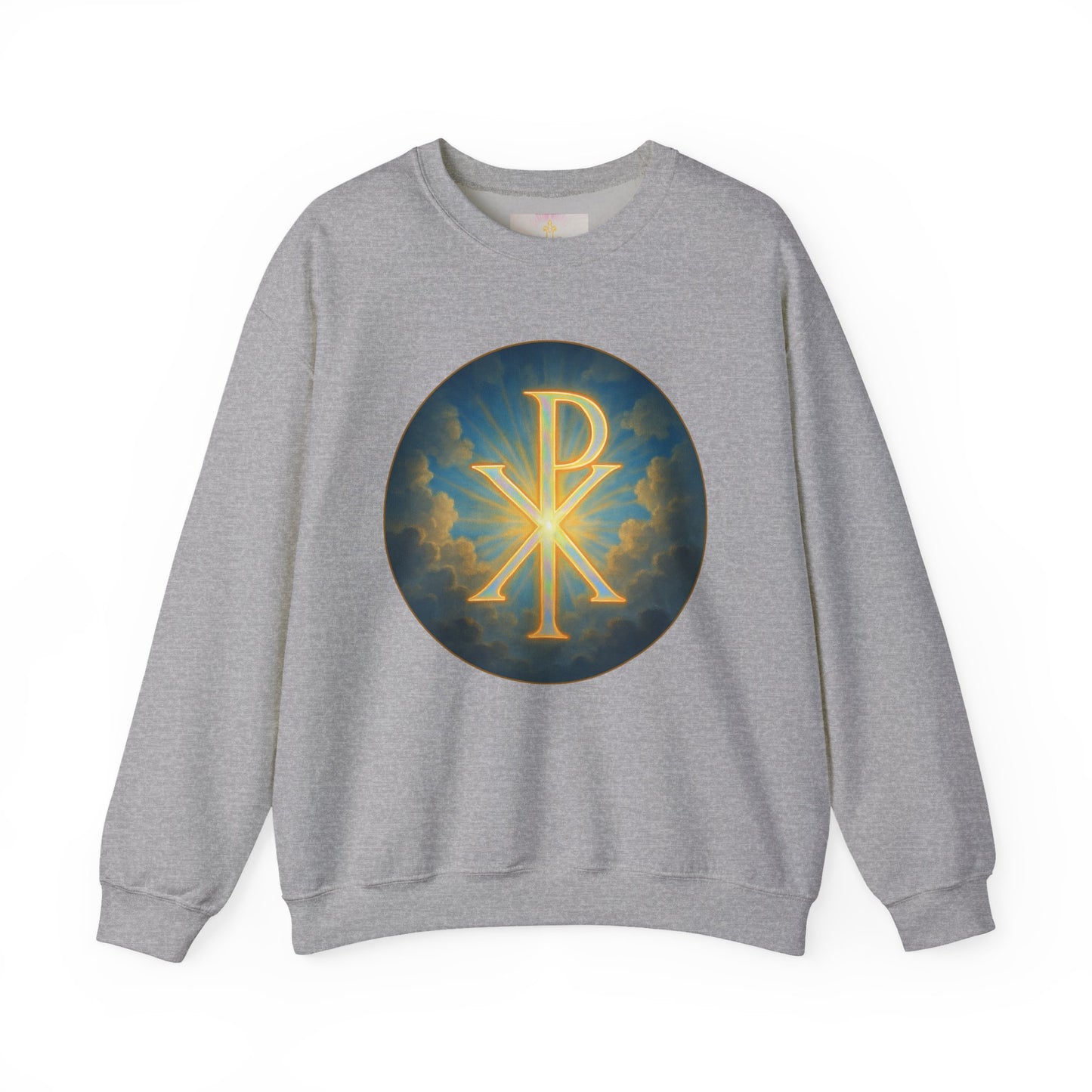 Men’s Christian Sweatshirt with Chi Rho – Classic Symbol of Faith Pullover