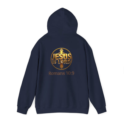 Jesus is Lord - Women's Christian Hoodie with Golden Cross