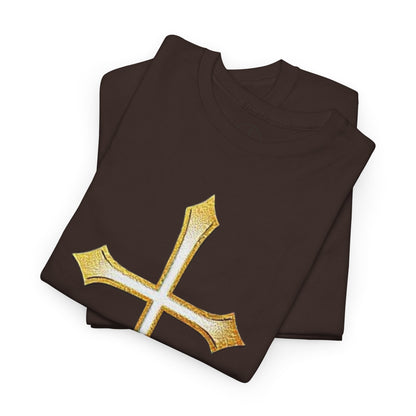 Men’s Gold Cross Tee – Christian Faith-Inspired Apparel