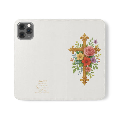 Floral Cross Wallet Case for iPhone – Faith in Bloom