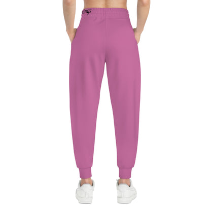 Golden Grace Women's Jogging Pants in Pink with Gold Cross Design