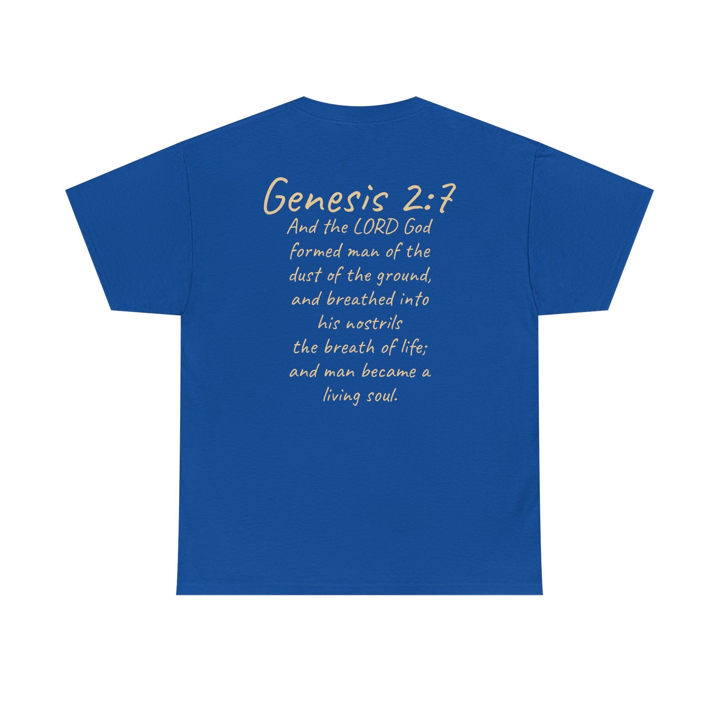 Formed from the Dust | Men’s Christian T-Shirt with Genesis 2:7 (Light Lettering)