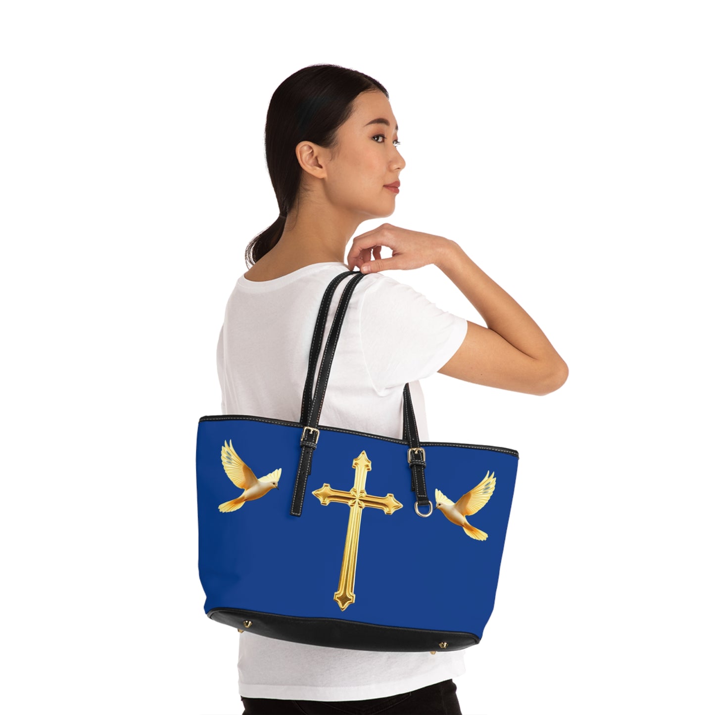 Faith, Peace, and Renewal Shoulder Bag in Blue