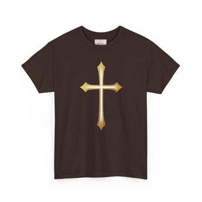 Men’s Gold Cross Tee – Christian Faith-Inspired Apparel