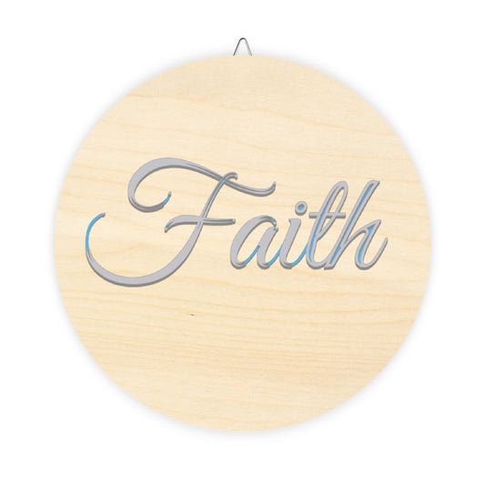 Faith, Hope and Love 'Faith' Wall Hanging  — Inspirational Christian Wooden Décor