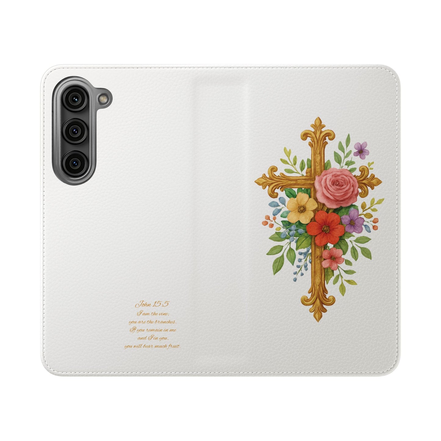 Floral Cross Wallet Case for Samsung– Faith in Bloom