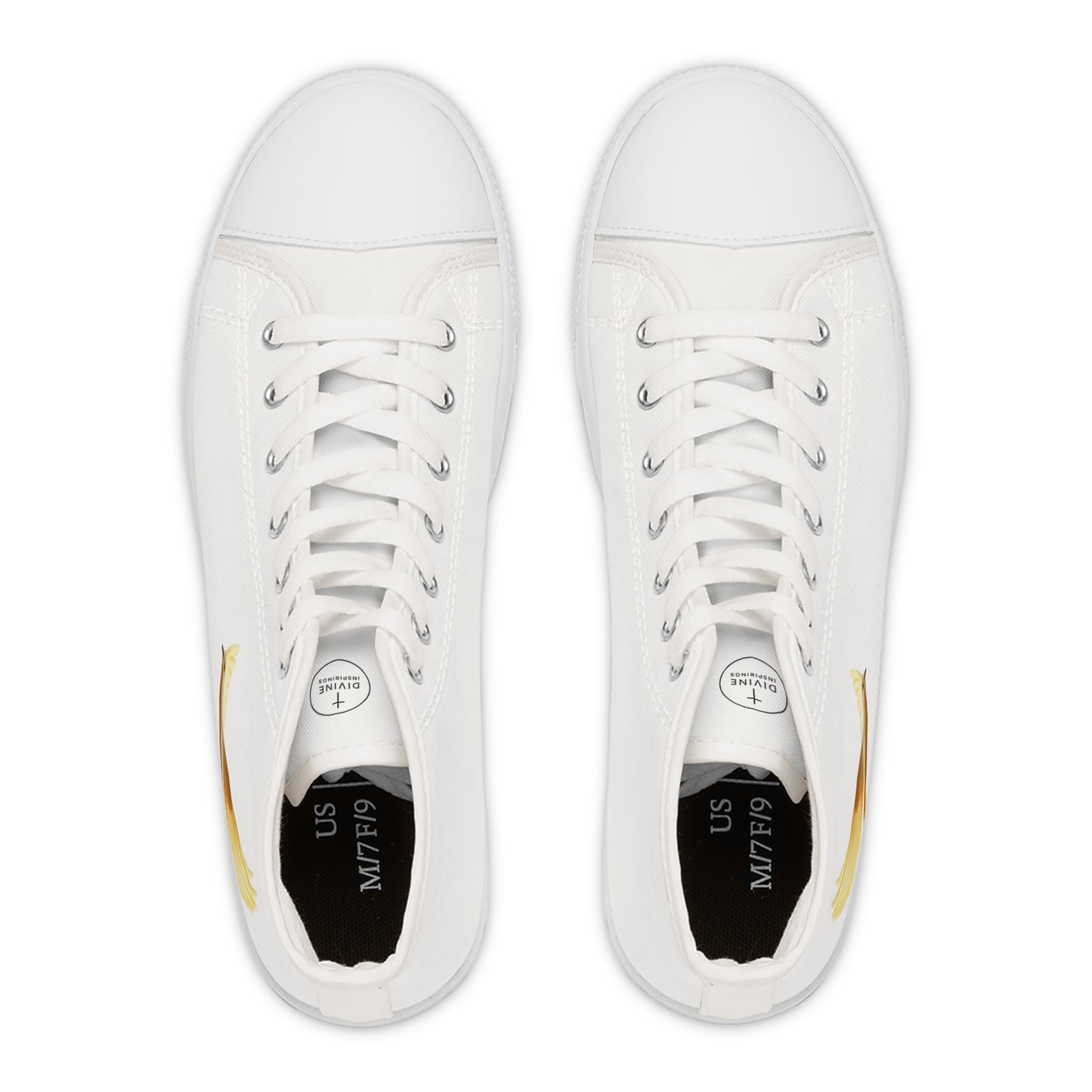 Rise in Grace – Women’s High-Top Canvas Sneakers with Dove Design