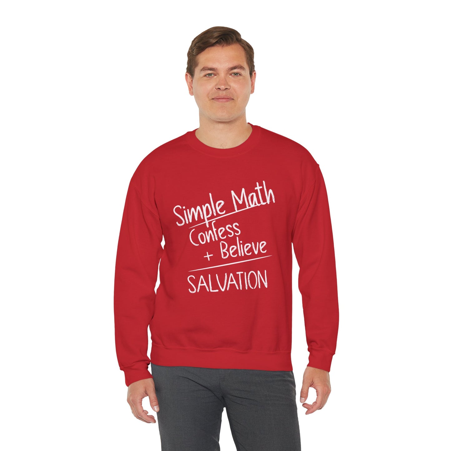 Simple Math Men’s Sweatshirt – Faith Pullover (White Chalk)