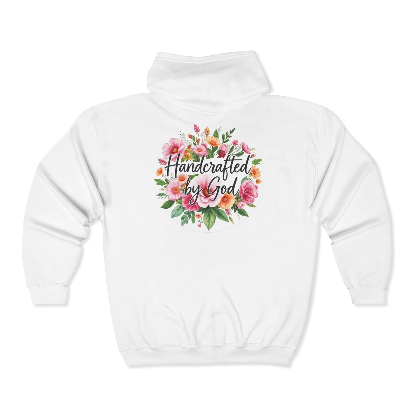 Handcrafted by God Women's Zip-Up Hoodie – Faith-Inspired Design