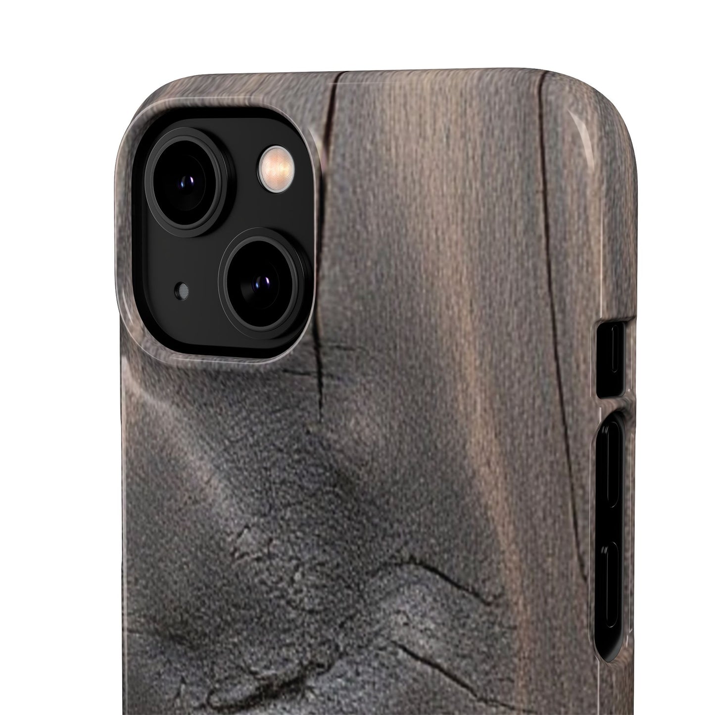 iPhone Snap Case – Dark Wood Grain Design