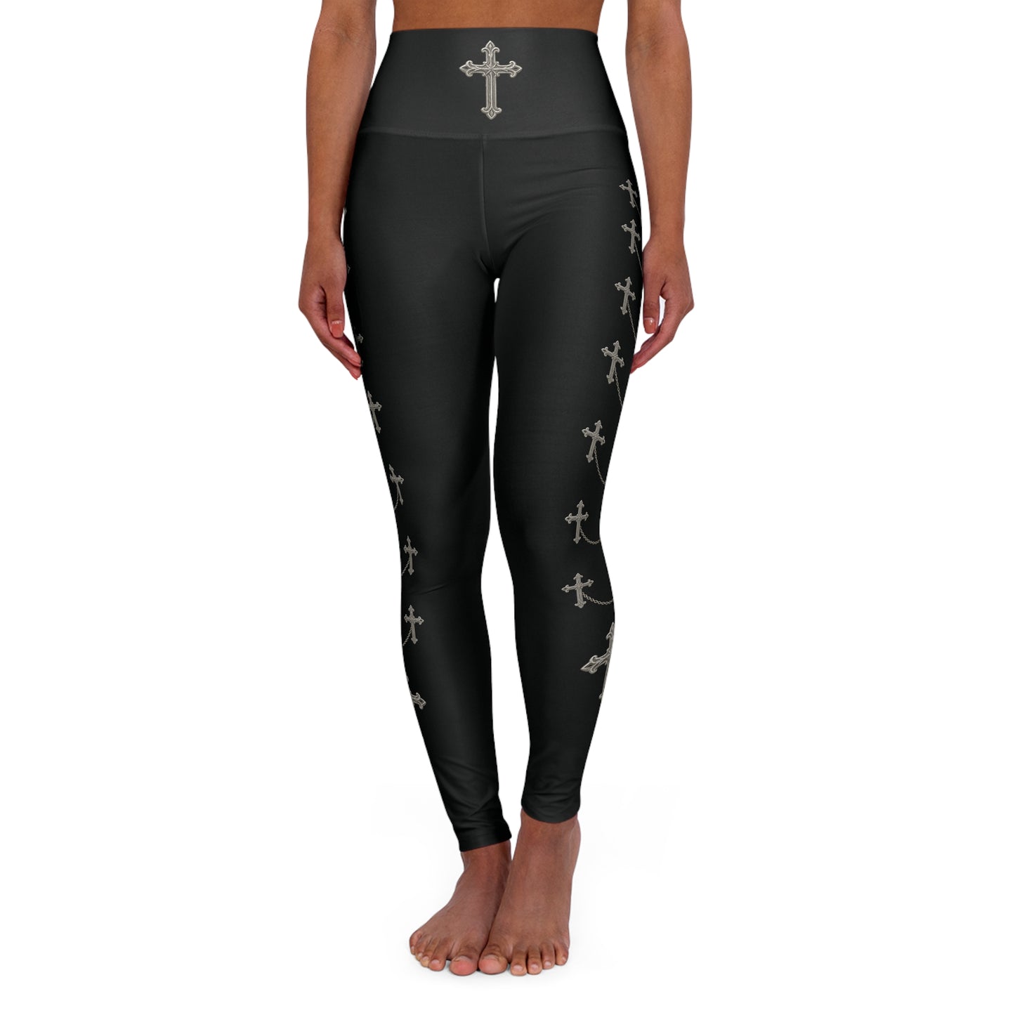 Silver Sanctuary Women’s High-Waisted Yoga Leggings in Black - Christian Apparel