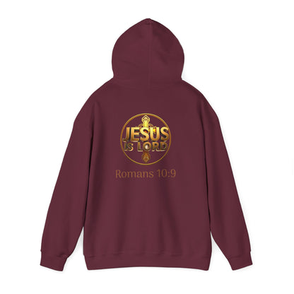 Jesus is Lord - Women's Christian Hoodie with Golden Cross