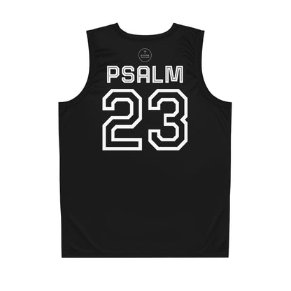Psalm 23 Men's Basketball Jersey (Black) – Faith in Every Play
