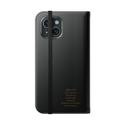 Black Chi Rho Folding Case for iPhone – Faith in Every Step