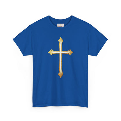 Men’s Gold Cross Tee – Christian Faith-Inspired Apparel