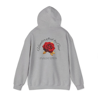 Handcrafted by God Rose Women's Hoodie (Dark Lettering)