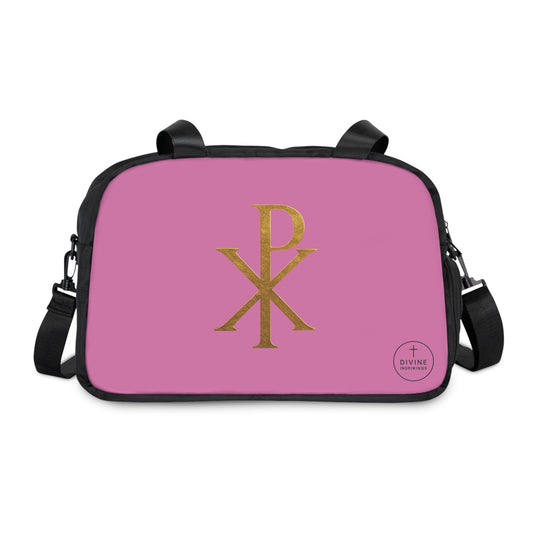 Women's Victory in Christ Fitness Bag in Pink – Chi Rho Symbol