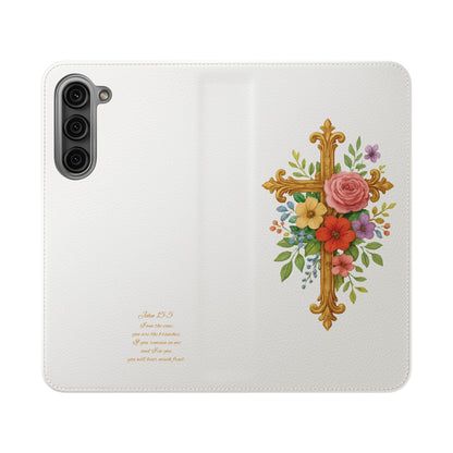 Floral Cross Wallet Case for Samsung– Faith in Bloom