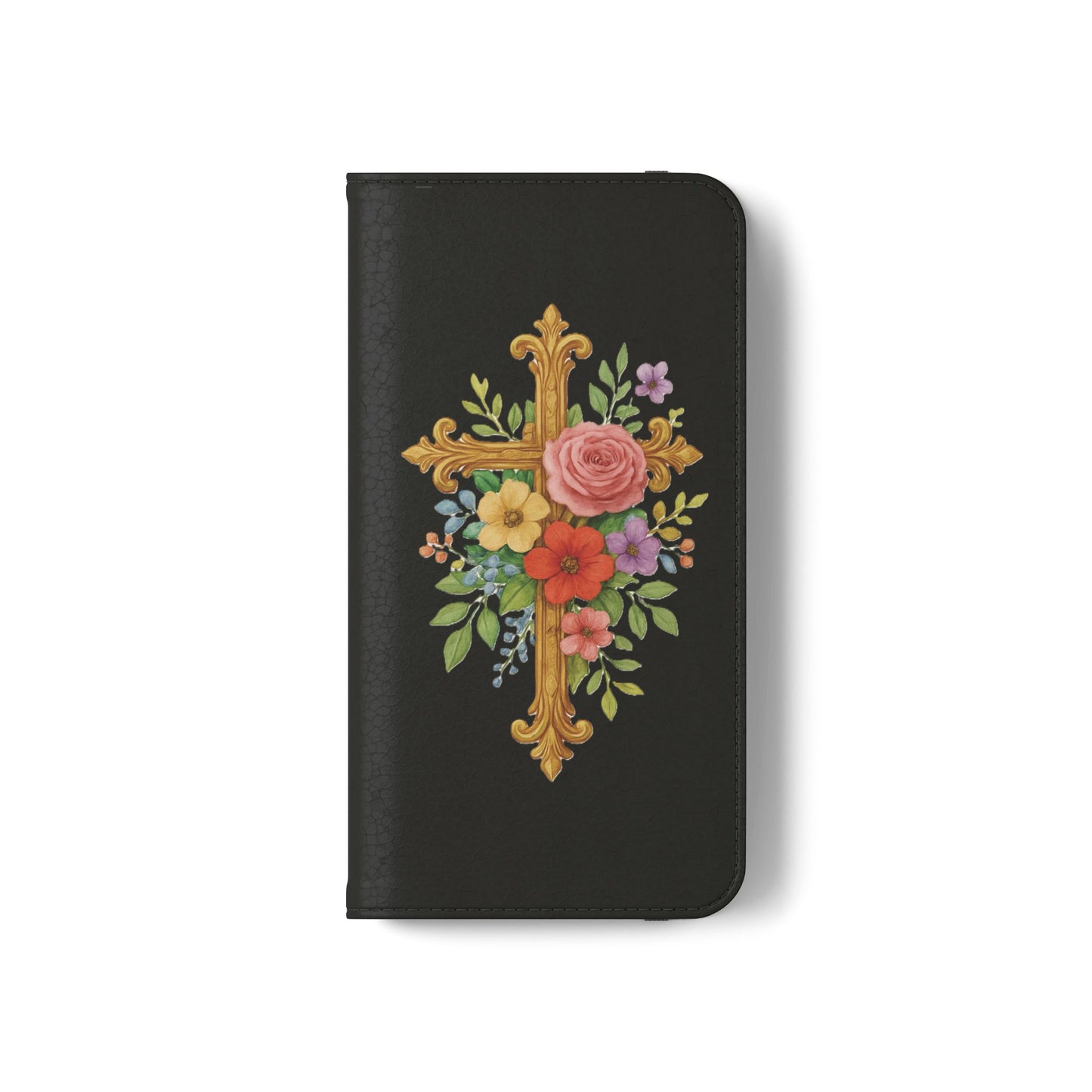 Floral Cross Wallet (black) Case for iPhone – Faith in Bloom