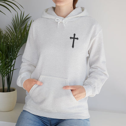 Warrior’s Black Cross Women’s Hoodie – Front & Back Christian Apparel | Ephesians 6:11