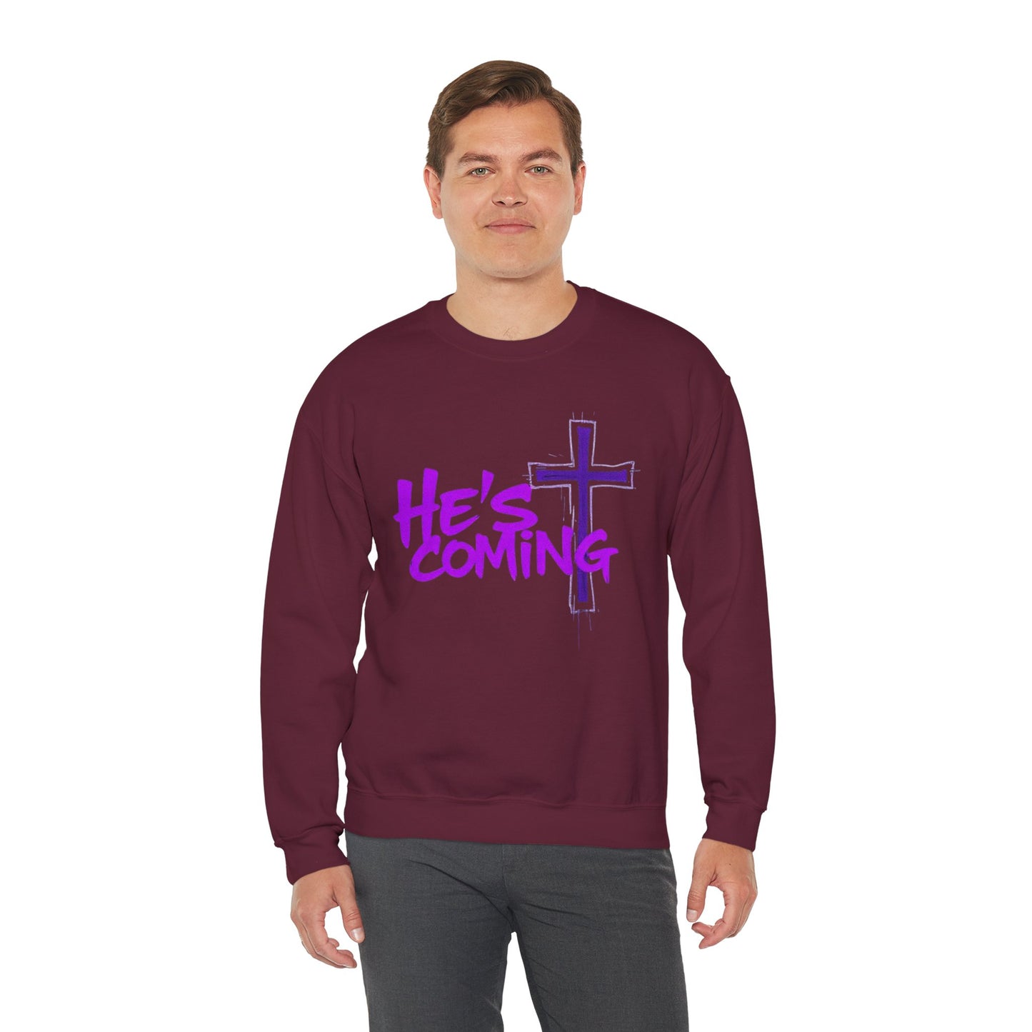 He’s Coming - Men’s Bold Christian Sweatshirt