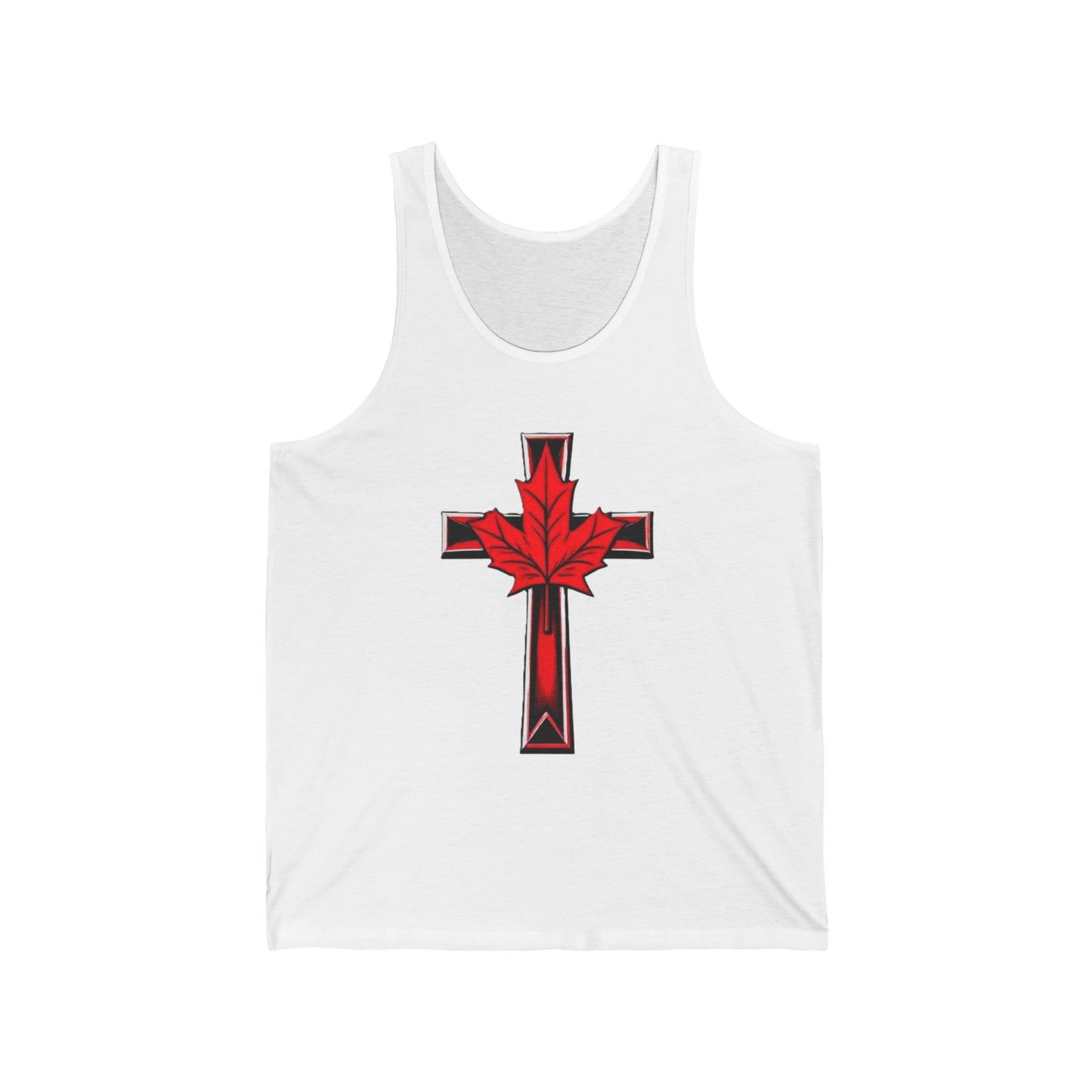 Men’s Faith & Patriot Tank | Cross and Maple Leaf Design
