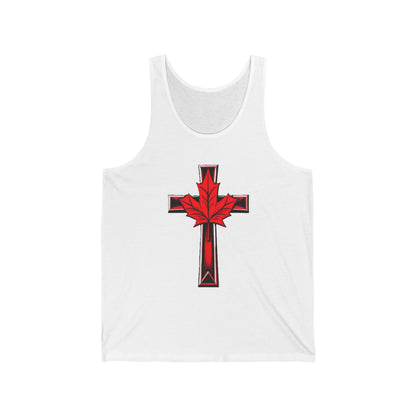Women’s Faith & Patriot Tank | Cross and Maple Leaf Design