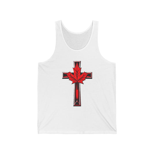 Women’s Faith & Patriot Tank | Cross and Maple Leaf Design