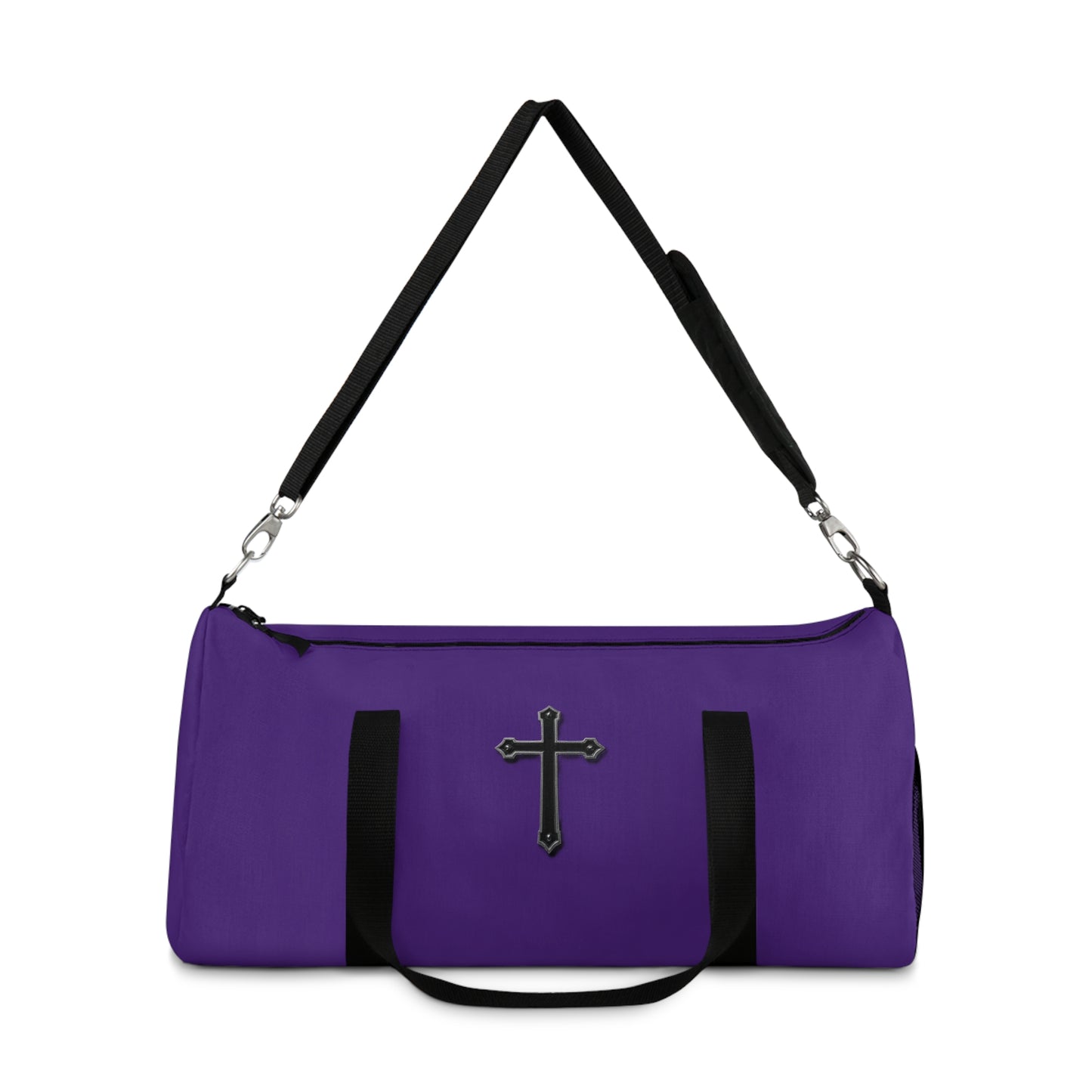 Divine Strength Duffle Bag in Purple – Carry the Cross with Purpose