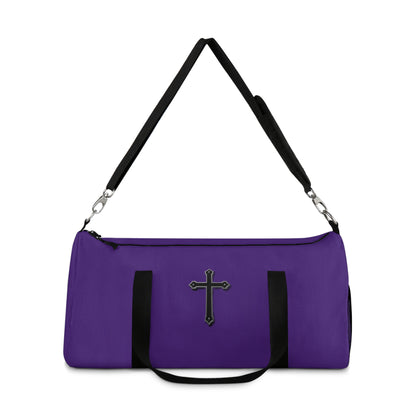 Divine Strength Duffle Bag in Purple – Carry the Cross with Purpose